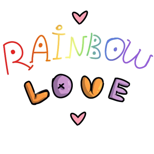 Стикеры телеграм Rainbow Love