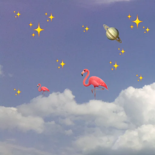 Емодзі emoji in the sky 🦩