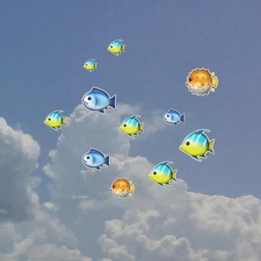 Эмодзи emoji in the sky  🐡