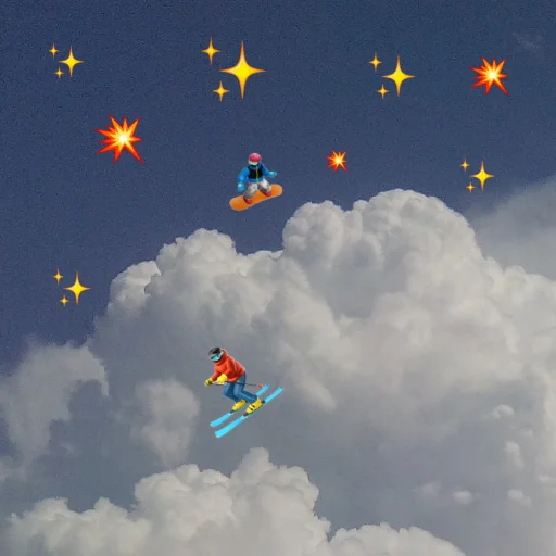 Емодзі emoji in the sky ⛷