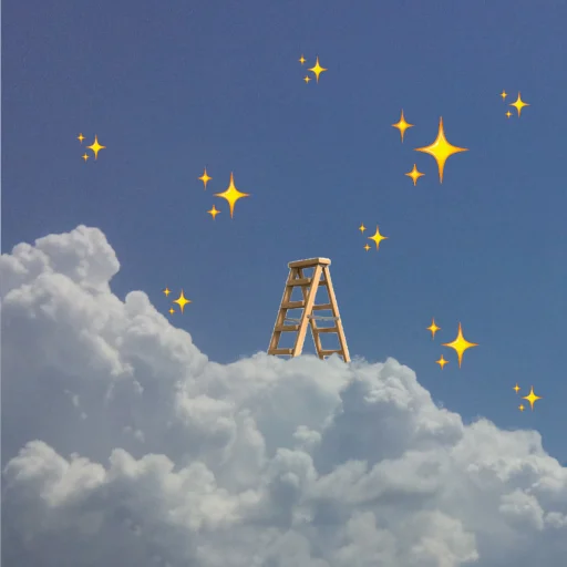 Емодзі emoji in the sky 🪜