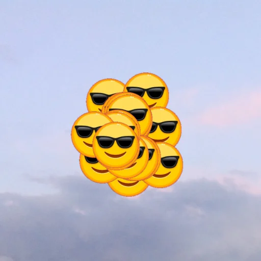 emoji in the sky  sticker 😎