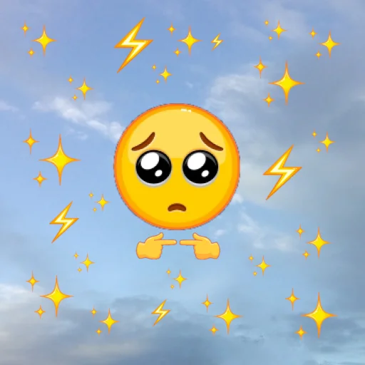 Telegram stiker «emoji in the sky» 🥺