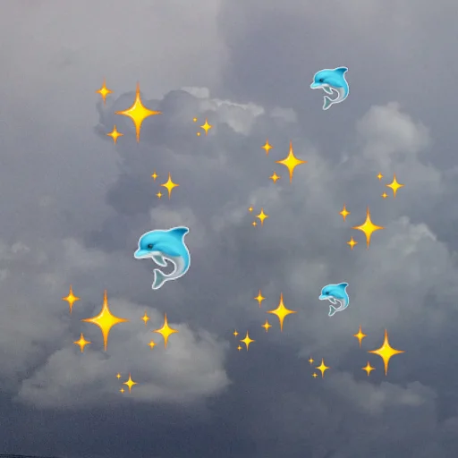 Емодзі emoji in the sky 🐬