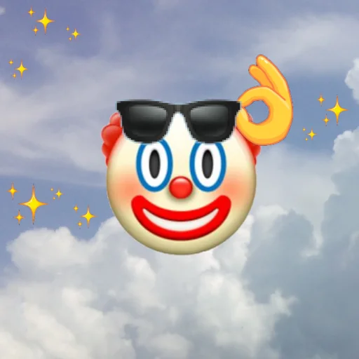 Telegram stiker «emoji in the sky» 🤡
