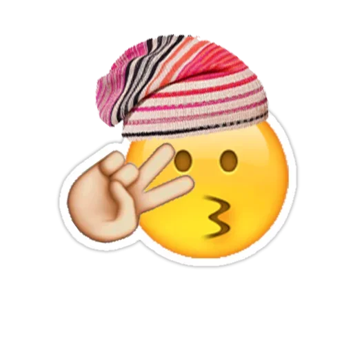 emoji with cute hat emoji 😗