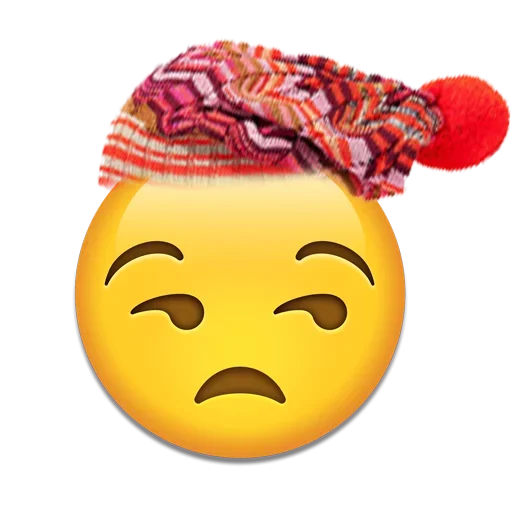 Эмодзи emoji with cute hat 😒