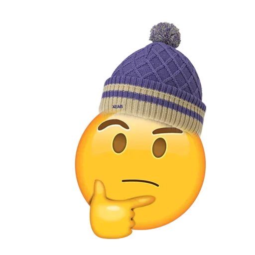 Емодзі emoji with cute hat 🤔