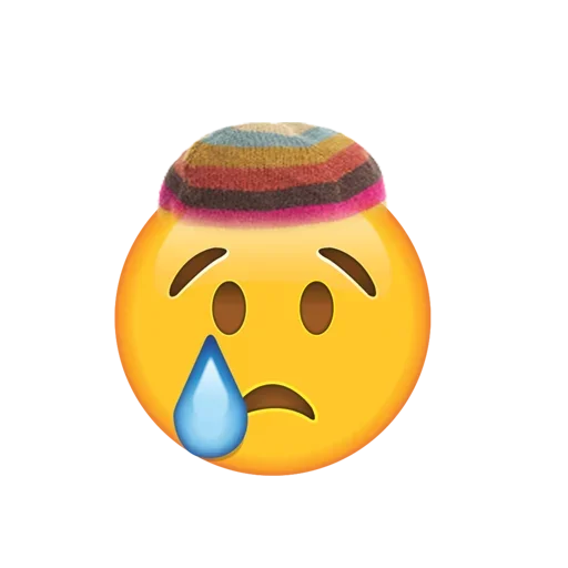 Стикер Telegram «emoji with cute hat» 😢