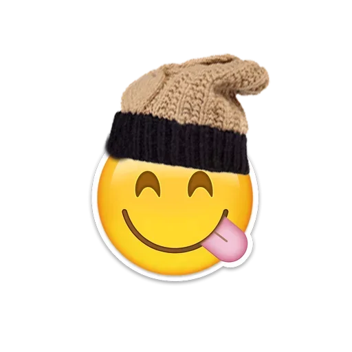 Эмодзи emoji with cute hat 😋