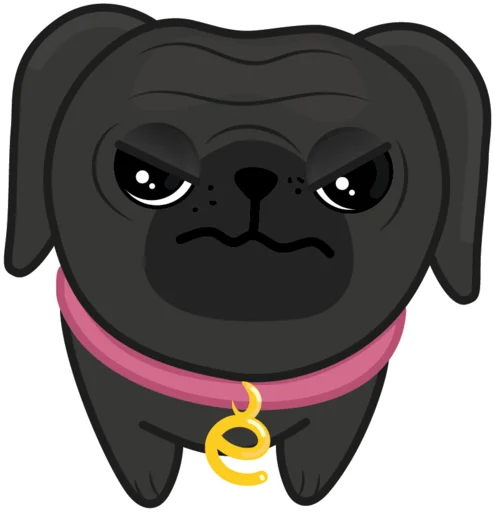 Eva The Pug  emoji 😠