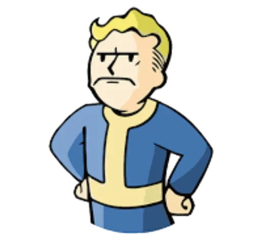 Telegram stiker «Fallout Vault Boy» ☹️