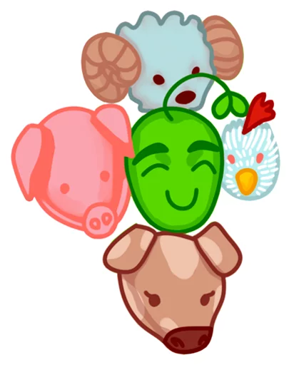 Емодзі Vegan Stickers by UnstandartArter 🐸