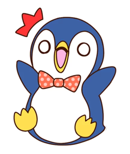 Fashionable penguin sticker 😲