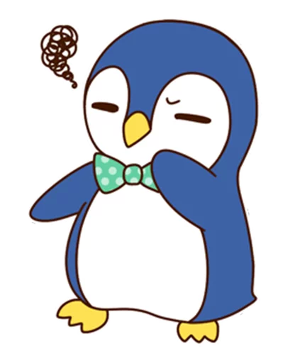 Fashionable penguin sticker 🤔