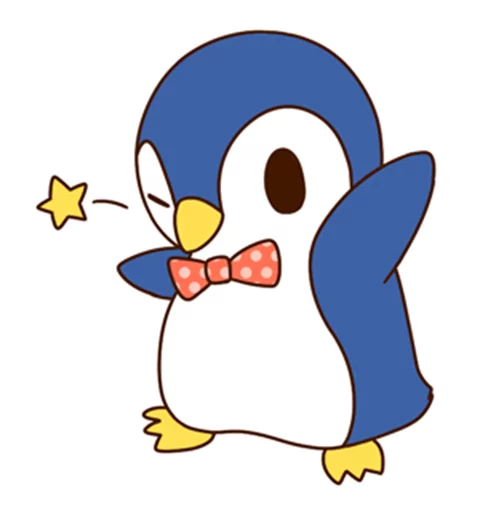 Fashionable penguin sticker 😉
