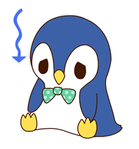 Fashionable penguin stiker 😞