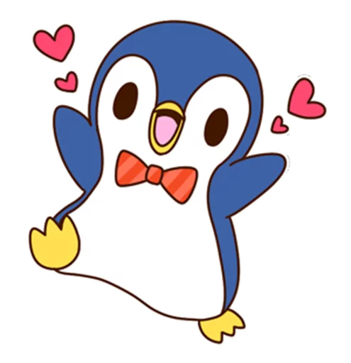 Fashionable penguin emoji ❤