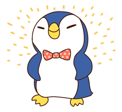 Fashionable penguin sticker 😊