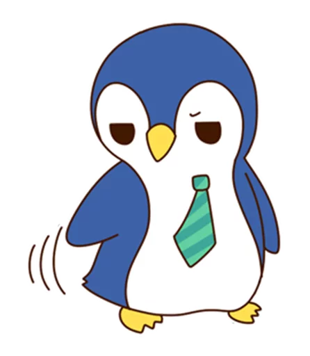 Fashionable penguin emoji 😒