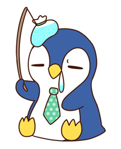 Fashionable penguin stiker 🤧