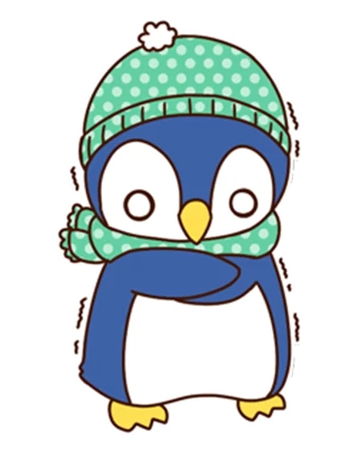 Fashionable penguin sticker ❄