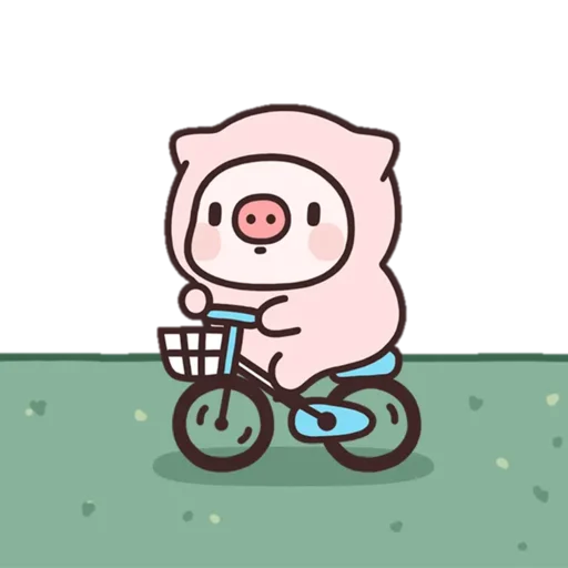 Стикер Telegram «Pig» 🚲