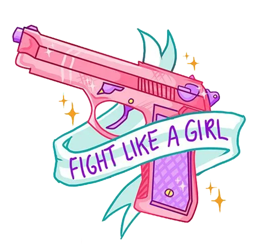 Стікер Telegram «Fight like a Girl» 😚