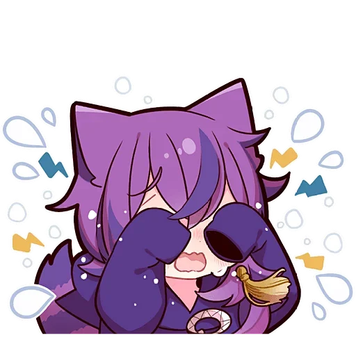 Фиолетовый Кот sticker 😭