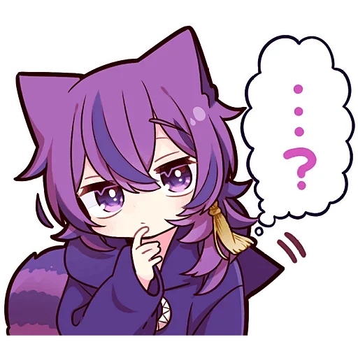 Фиолетовый Кот sticker 🤔