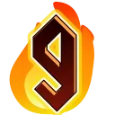 Fire Font emoji 9️⃣