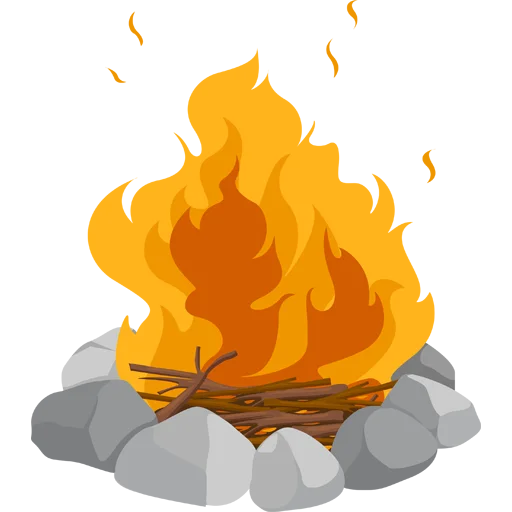Telegram stiker «Fire and Flames» 🔥