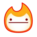 Flame emoji 😐