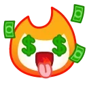 Flame emoji 🤑