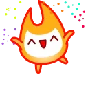 Flame emoji 🥳