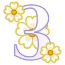 Эмодзи Flowers Font 3️⃣