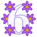 Flowers Font emoji 6️⃣