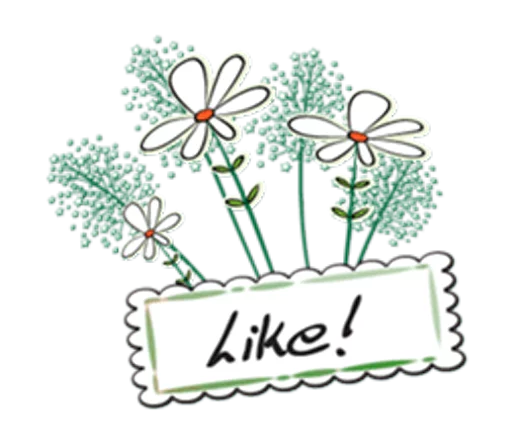 Telegram stickers Flowers and greeting card