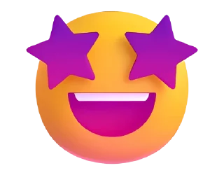 Стикер Fluent Emoji #1  🤩
