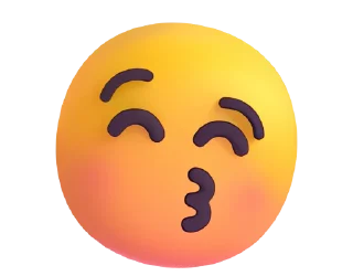 Стикер Fluent Emoji #1  😚