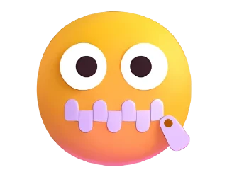 Стикер Fluent Emoji #1  🤐