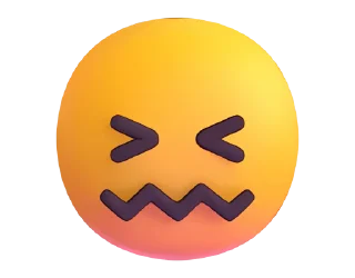 Стікер Fluent Emoji #2 😖