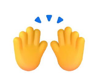 Стикер Fluent Emoji #5  🙌