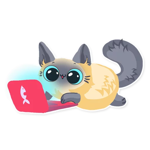Telegram stiker «Cute fluffy Simi» 💻