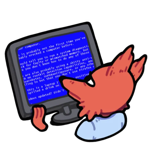 Telegram stiker «Лис программист» 🖥