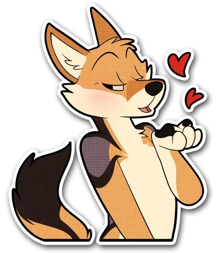 Telegram stiker «Fox and Hugs» ?