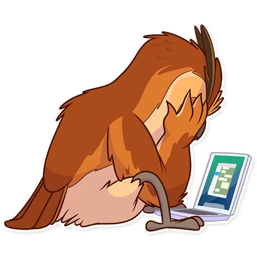 Telegram stiker «Freelance Owl» 😞