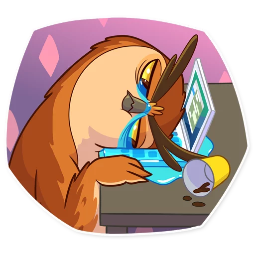 Telegram Sticker «Freelance Owl» 😰