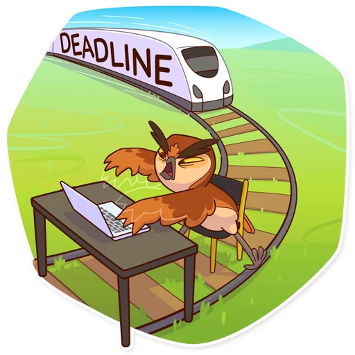 Telegram stiker «Freelance Owl» 🚂