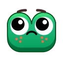 Стикер Frog Emoji Pack #2 😟